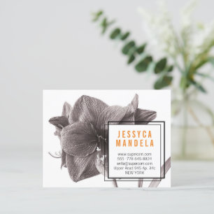 Postale Moderne Amaryllis Fleur Orange Carte de visite Mag