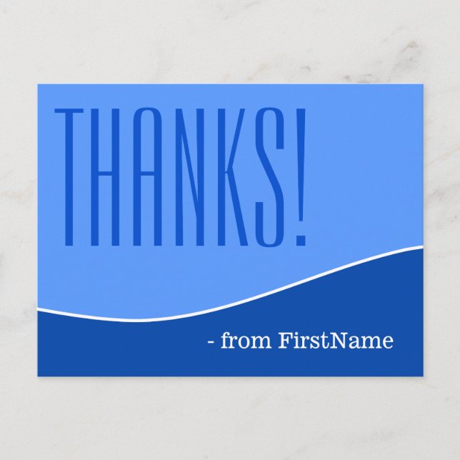 Postale Moderne, personnalisé et chic "Merci !" Carte post (Devant)