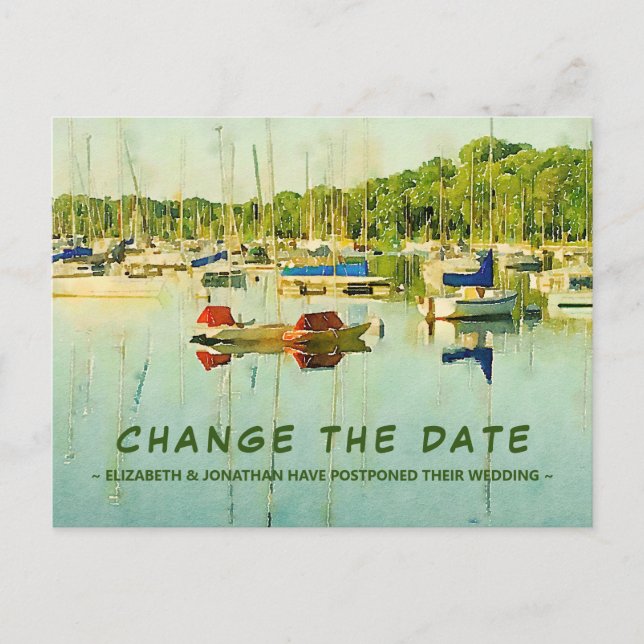Postale Modifier la date Bateaux à voile sur la carte post (Devant)