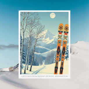 Postale Mont Spokane, Washington domaine skiable Carte pos