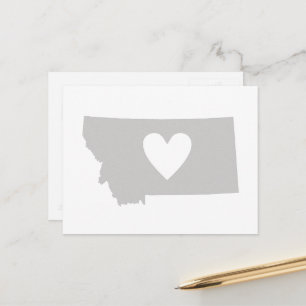 Postale Montana Gris Carte Forme Coeur Découpe Amour Monta