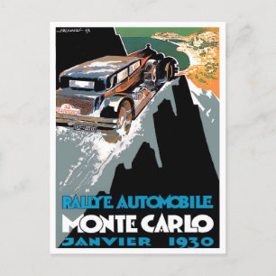 Postale Monte Carlo 1930 Rallye vintage course Carte posta