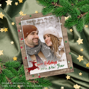 Postale Motif de grain de bois rustique Carte de vœux sais