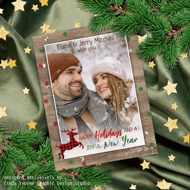 Postale Motif de grain de bois rustique Carte de vœux sais (Créateur téléchargé)