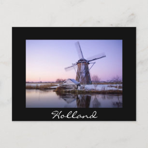 Postale Moulin à froid au lever du soleil, Hollande carte 