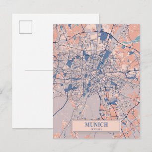 Postale Munich Allemagne Carte de la ville venteuse Voyage