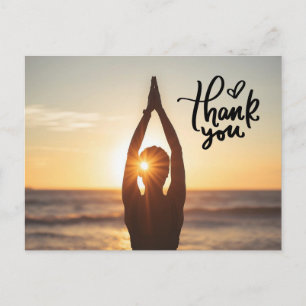 Postale Namaste Yoga femme lever la main Merci Carte posta