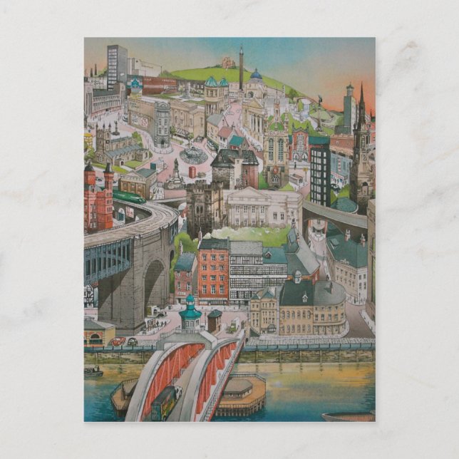 Postale Newcastle sur Tyne à travers les années Carte post (Devant)