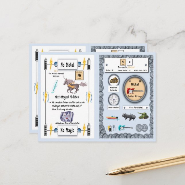 Postale Nix - Carte de jeu Unicorn Nickel Horn (Devant/Arrière en situation)