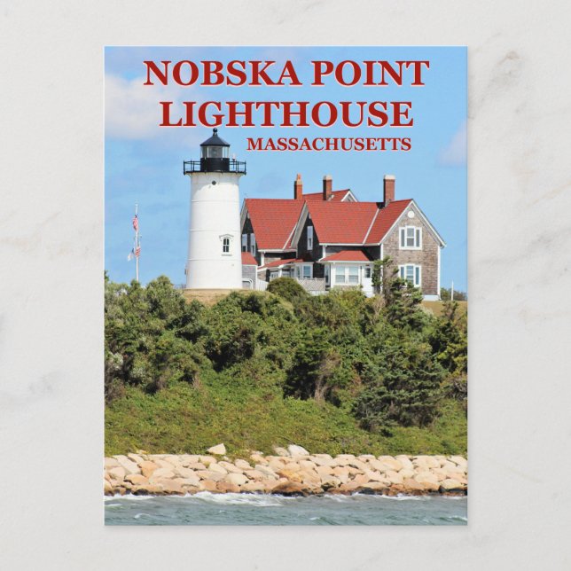 Postale Nobska Point Lighthouse, Massachusetts Carte Posta (Devant)