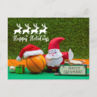 Noël de basket-ball avec carte du Père Noël