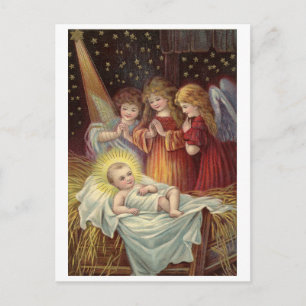 Postale Noël, religieux, carte de vœux vintage