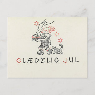 Postale Norvège vintage Carte de Noël Glaedelig jul