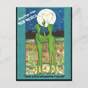 Postale Nouveau-Mexique Roswell Aliens Fun Designer Carte 