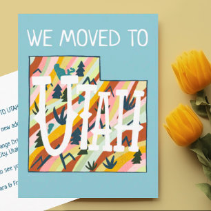 Postale NOUVELLE ADRESSE Carte illustrée de l'État de l'Ut