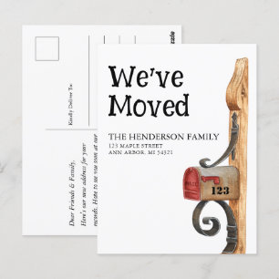 Postale Nouvelle boîte aux lettres Moving Faire-part carte