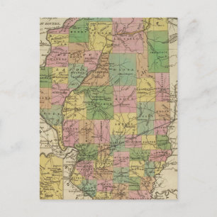 Postale Nouvelle Carte De L'Illinois