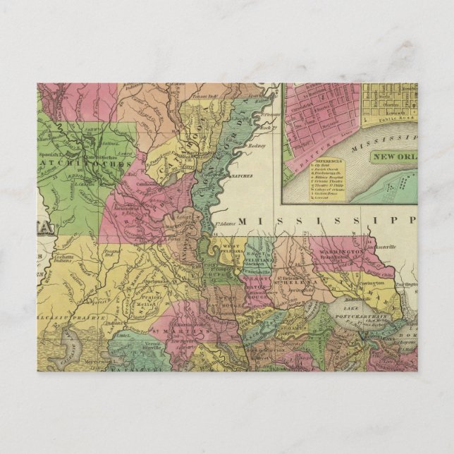 Postale Nouvelle Carte De Louisiane 2 (Devant)
