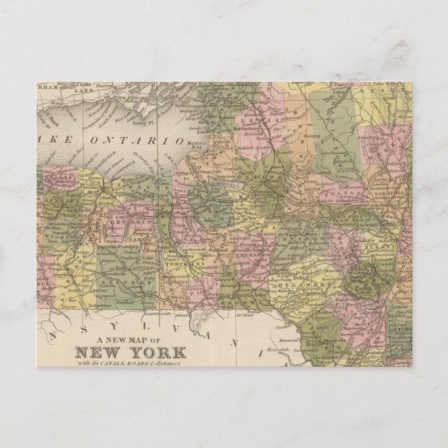 Postale Nouvelle Carte De New York (Devant)