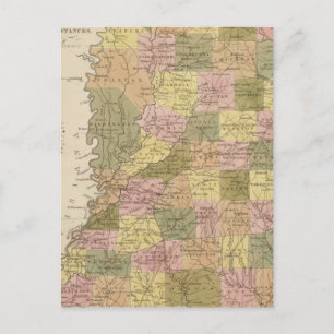 Postale Nouvelle Carte Du Mississippi