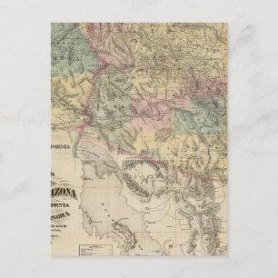 Postale Nouvelle carte du territoire de l'Arizona