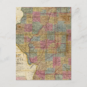 Postale Nouvelle carte sectionnelle de l'état de l'Illinoi