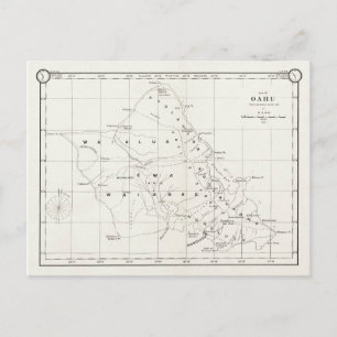 Postale Oahu Island, Hawaii, Carte Vintage 1887