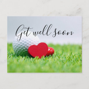 Postale Obtenez la carte Well Bientôt au golfeur avec ball