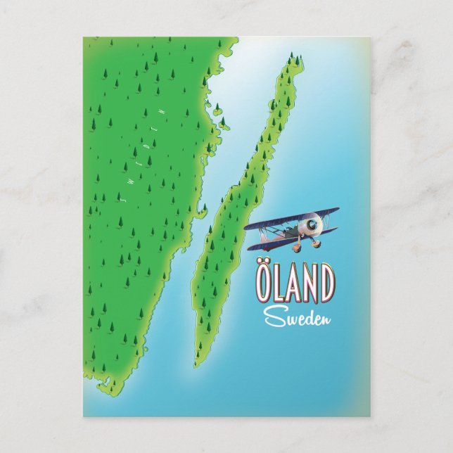 Postale Öland Suède carte de l'île (Devant)