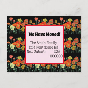 Postale Orange Poppy Nouvelle Adresse Carte Postale, Nous 