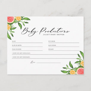Postale Oranges et pamplemousses Baby Predictions Carte de