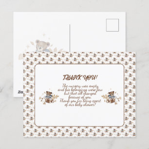 Postale Ours en peluche marron C'est un garçon ! Carte de