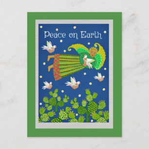 Postale Paix sur Terre Carte de voeux Angel et Doves