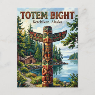 Postale Parc Historique d'État de Totem Bight Alaska Carte