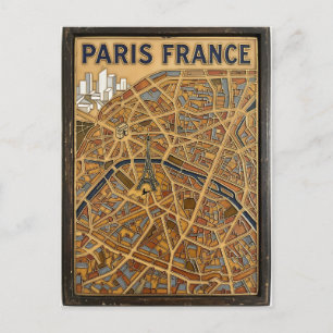Postale Paris France Carte Art Peinte à la Main en Émail