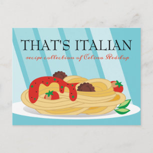 Postale Pasta Carte de recette du gardien de cuisine de no