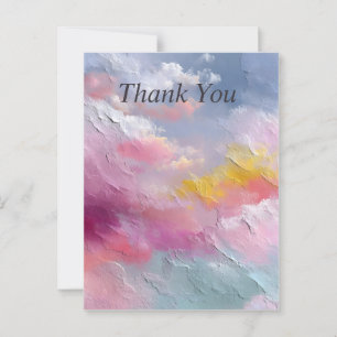 Postale Pastel Rainbow Abstrait Paint Carte de remerciemen