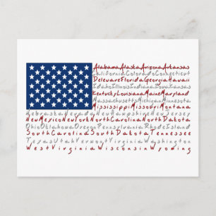 Postale Patriotique USA Drapeau tous les 50 États Carte po