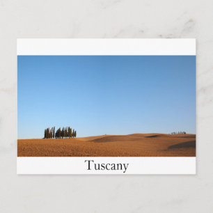 Postale Paysage toscan avec cyprès arbres texte carte post
