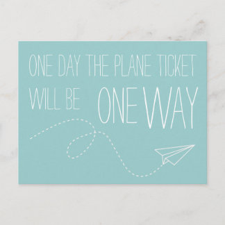 Postale Pendant un jour le billet d'avion sera une carte