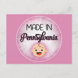 Postale Pennsylvanie Baby Funny Pink New Girl Carte postal