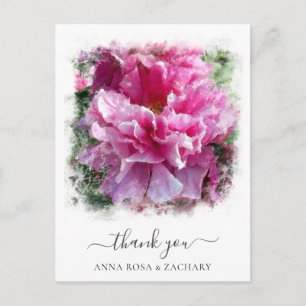 Postale *~* Peony artistique Merci floral AR1 Carte postal