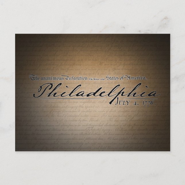 Postale Philadelphie Déclaration d'indépendance Carte post (Devant)