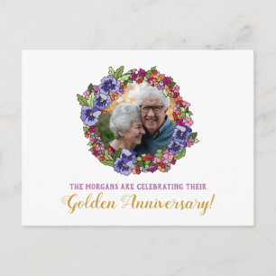 Postale Photo Carte Wreath Douche Anniversaire d'or