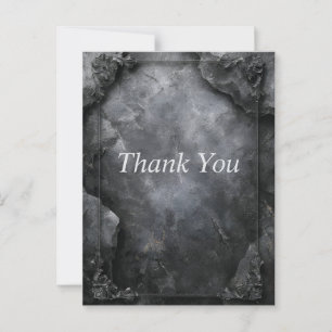 Postale Pierre noire et grise avec Carte de remerciements