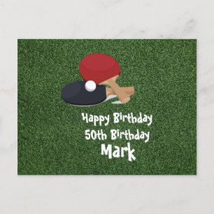 Postale Ping pong Table Tennis Carte Anniversaire