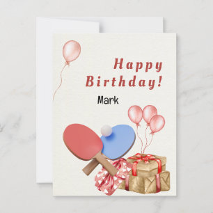 Postale Ping pong Table Tennis thème carte d'anniversaire