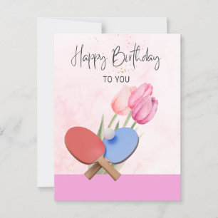 Postale Ping pong Table Tennis thème carte d'anniversaire