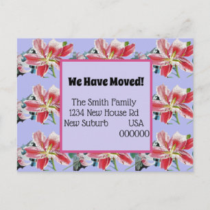 Postale Pink Lys Nouvelle Adresse Carte Postale, Nous Démé