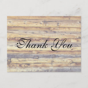 Postale Plancher en bois rustique   CARTE DE REMERCIEMENTS